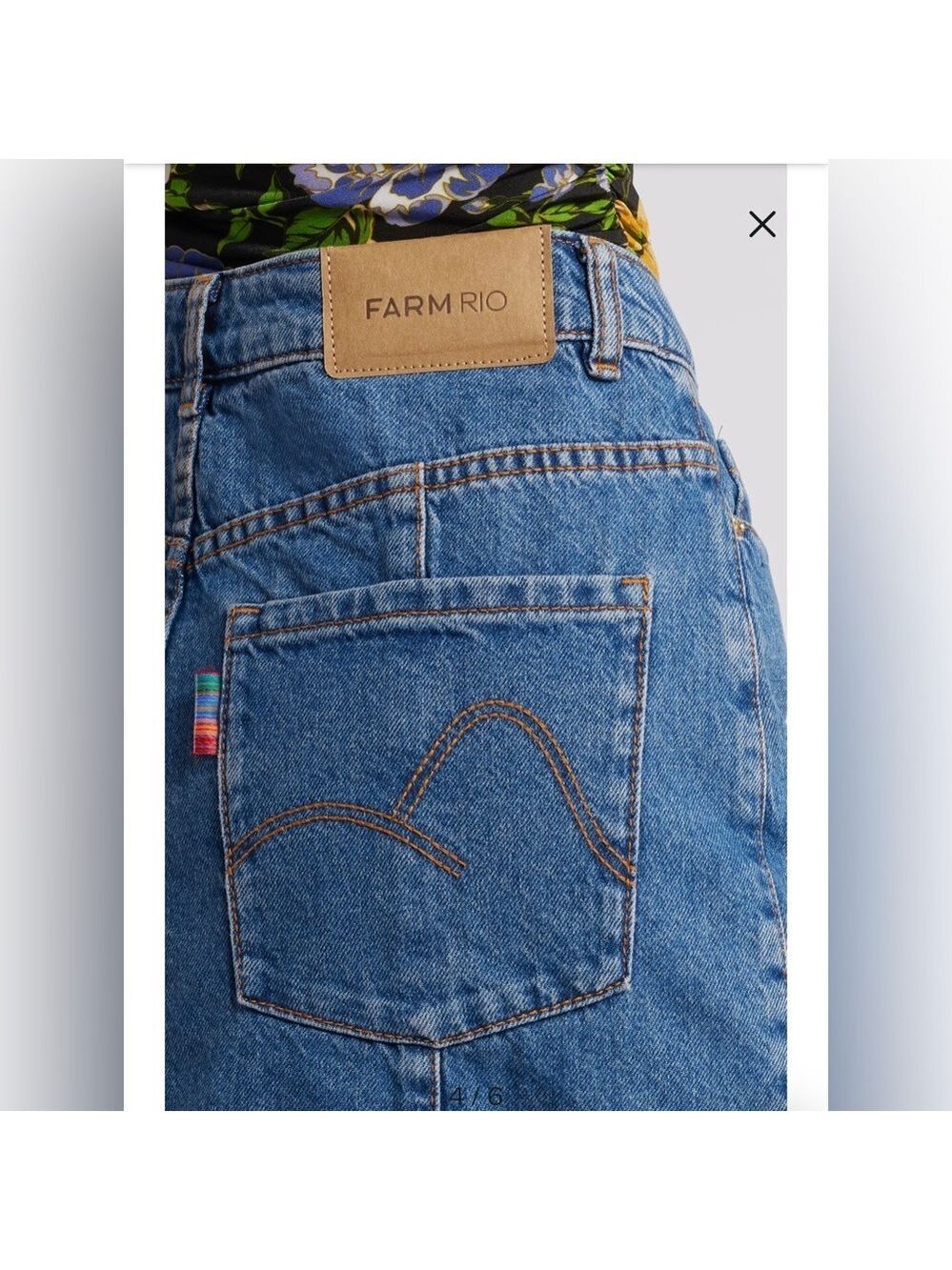 Farm Rio Denim Midi Skirt - Picture 7 of 10